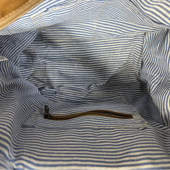 Klassy Cowgirl 16" x 12” Tote Handbag with Hair on Cowhide Leather Tooled Canvas - Picture 6 of 10